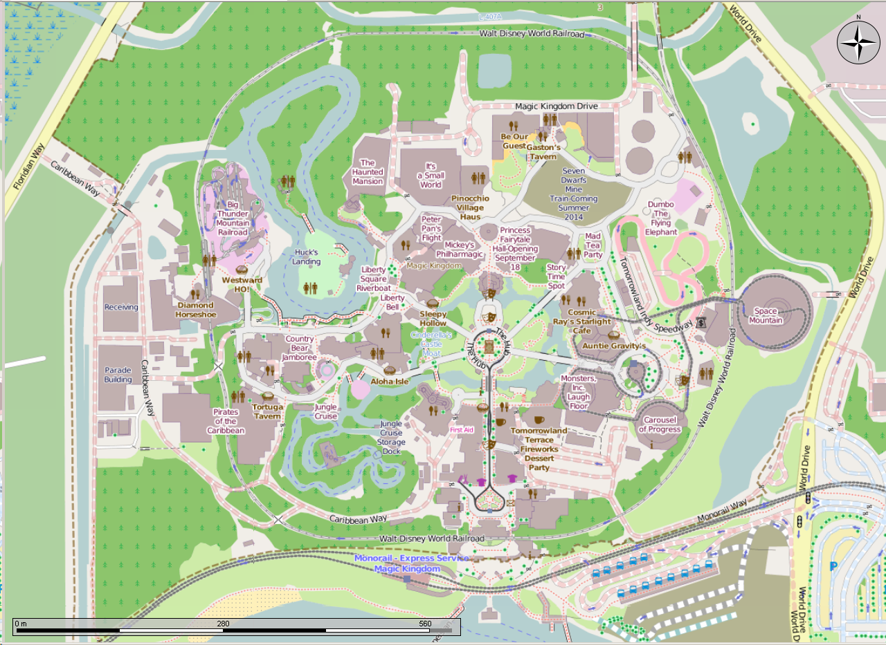 Map of a theme park used as the lesson scenario